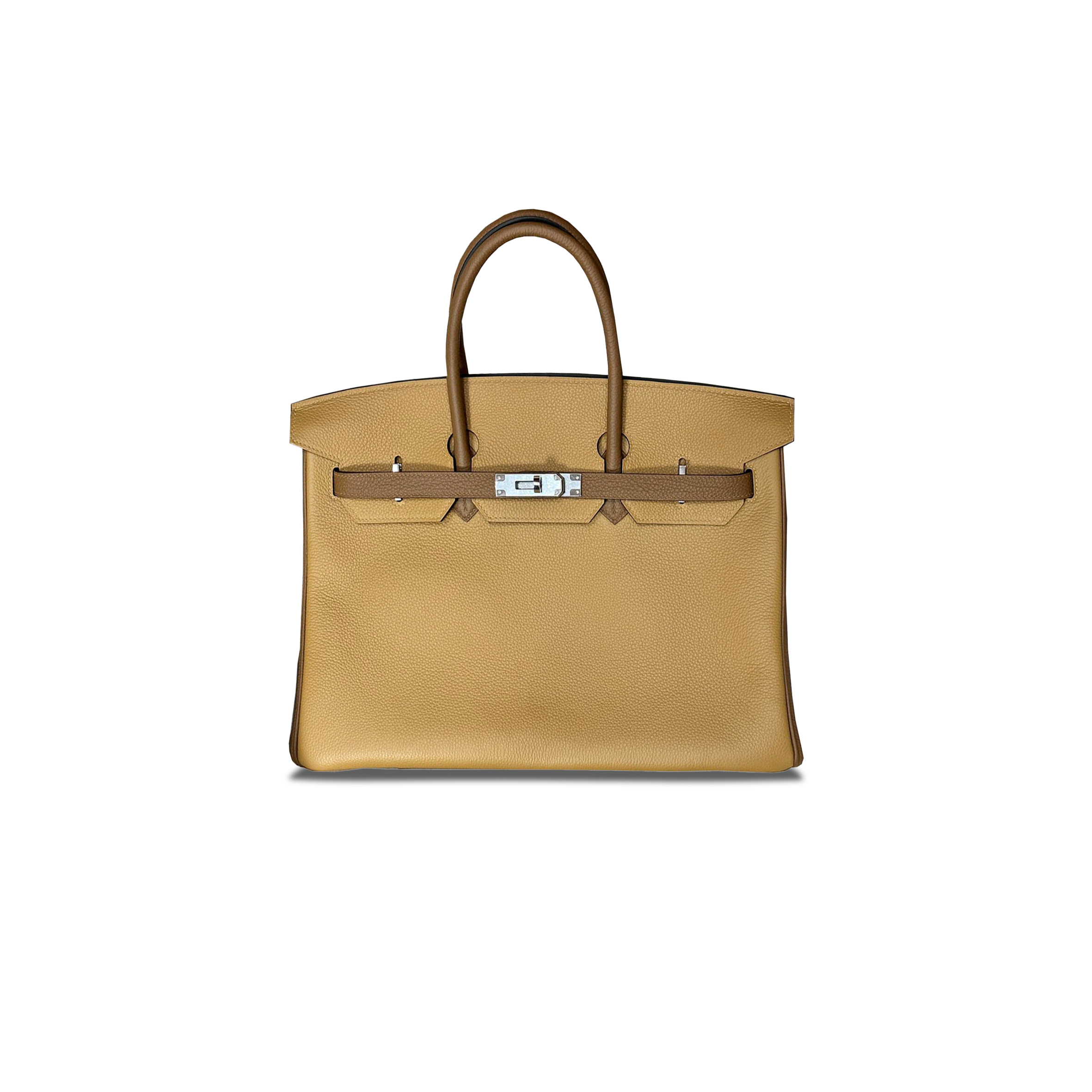 HERMES BIRKIN 35 TOGO LEATHER BISCUIT CHESTNUT COLOR WITH GRAY ELEPHANT AND SILVER BUCKLE 10092293 (35*28*18cm)